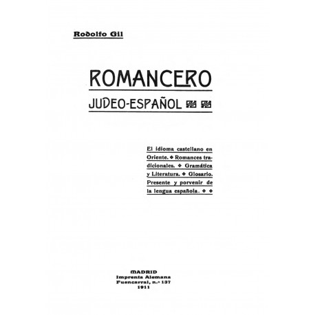 Romancero Judeo Español