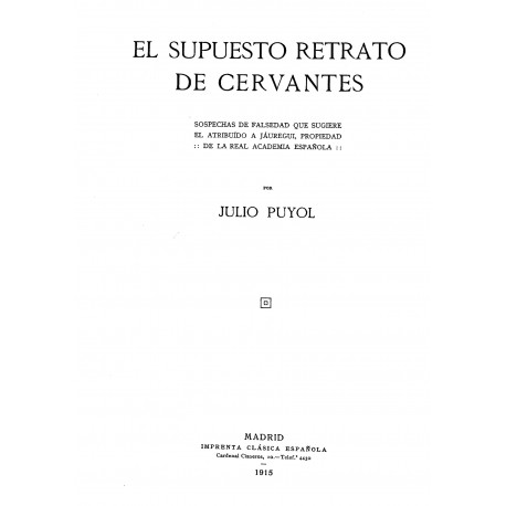 El supuesto retrato de Cervantes