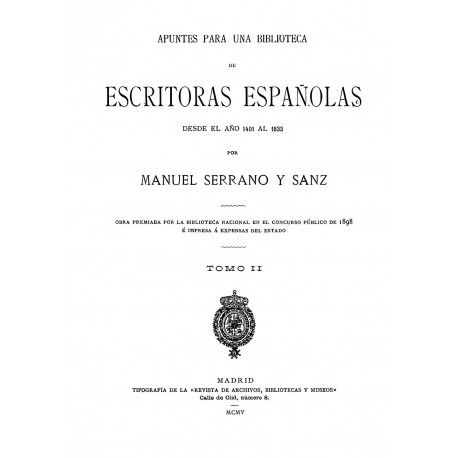 Apuntes para una biblioteca de escritoras españolas desde el año 1401 al 1833