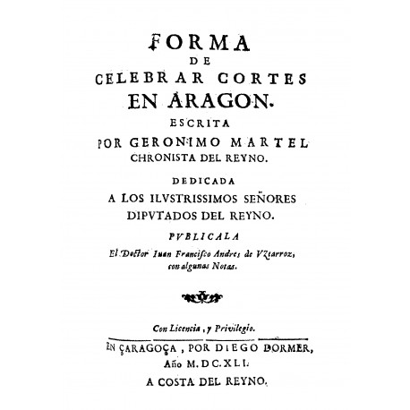 Forma de celebrar Cortes en Aragón