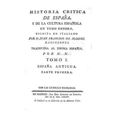 Historia crítica de España y de la cultura española en todo género