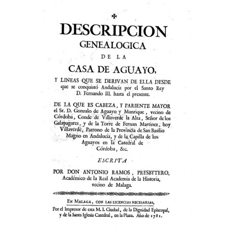 Descripción genealógica de la Casa de Aguayo