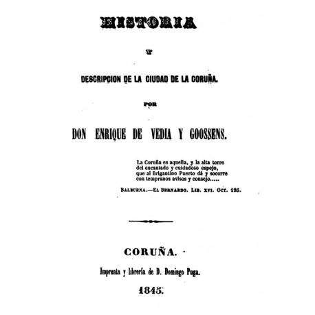Historia y descripción de la ciudad de La Coruña