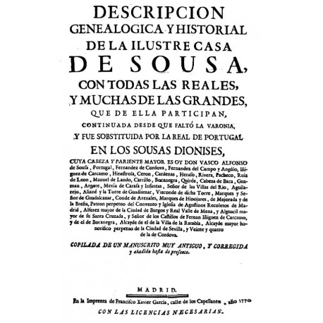 Descripción genealógica y historial de la ilustre casa de Sousa