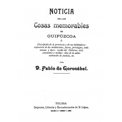 Noticia de las Cosas memorables  de Guipúzcoa