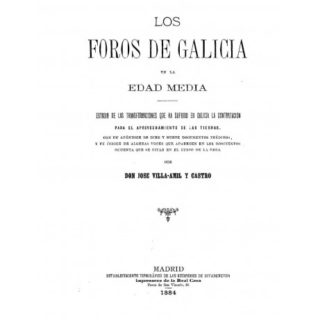 Los Foros en Galicia en la edad Media