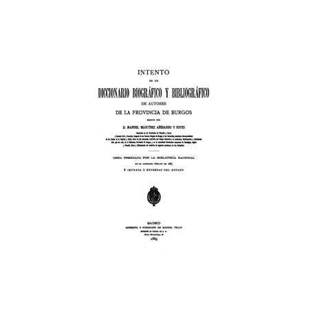Intento de un diccionario bibliográfico de autores de la provincia de Burgos