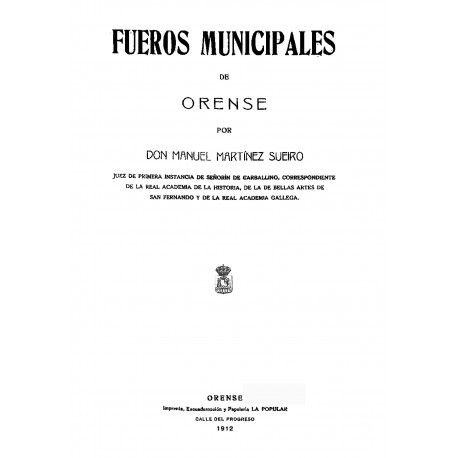 Fueros municipales de Orense
