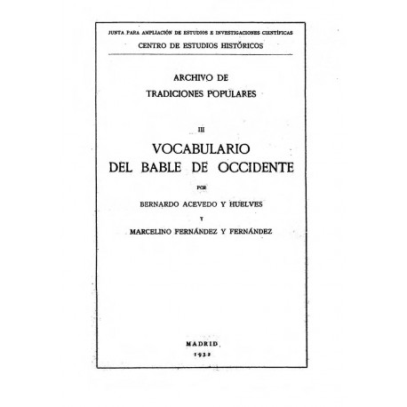 Vocabulario del bable en occidente