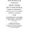 Memorias sagradas del yermo de Córdoba desde su inmemorial principio hasta de presente